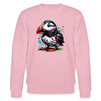 Papageitaucher - Stanley/Stella Unisex Bio-Sweatshirt CHANGER  - Hellrosa - Vorne - Jaron (178cm) & Liana (172cm)