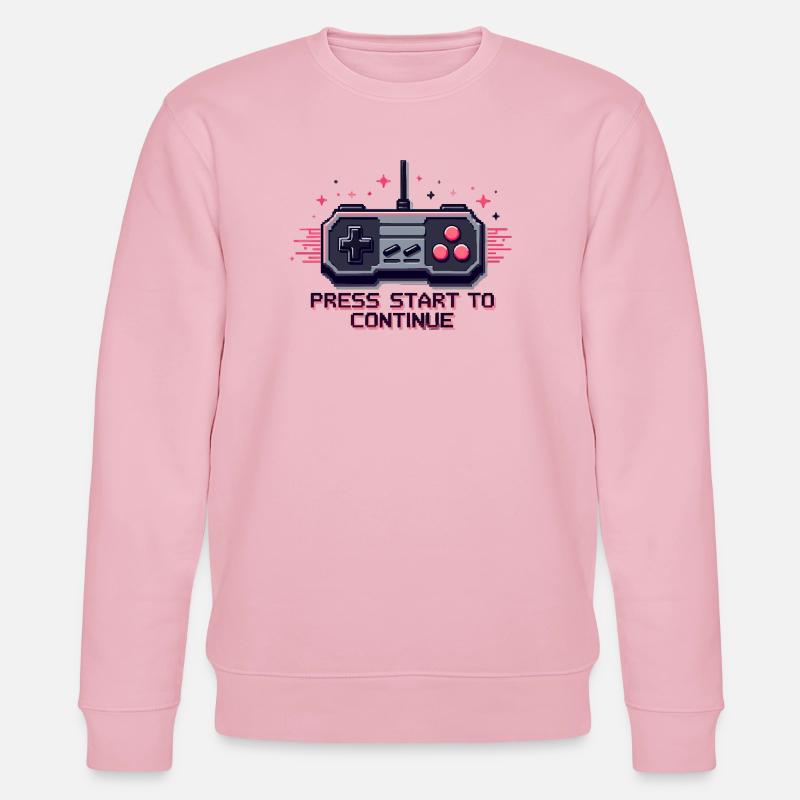 Press Start - Retro Gaming - Stanley/Stella Unisex Bio-Sweatshirt CHANGER  - Hellrosa