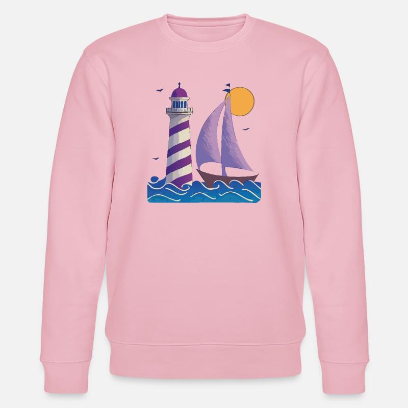 Phare avec bateau - Sweat bio CHANGER Stanley/Stella Unisexe - rose pâle