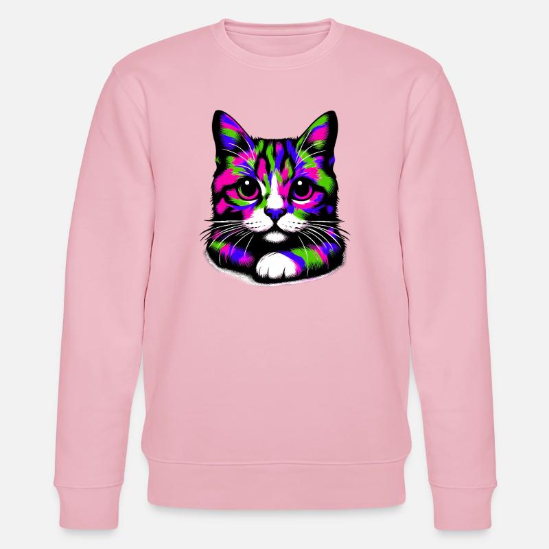 Katze - Stanley/Stella Unisex Bio-Sweatshirt CHANGER  - Hellrosa