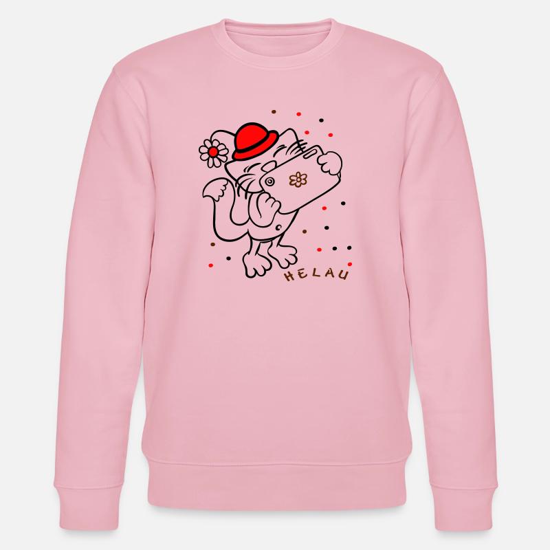 Katze feiert Karneval - Stanley/Stella Unisex Bio-Sweatshirt CHANGER  - Hellrosa