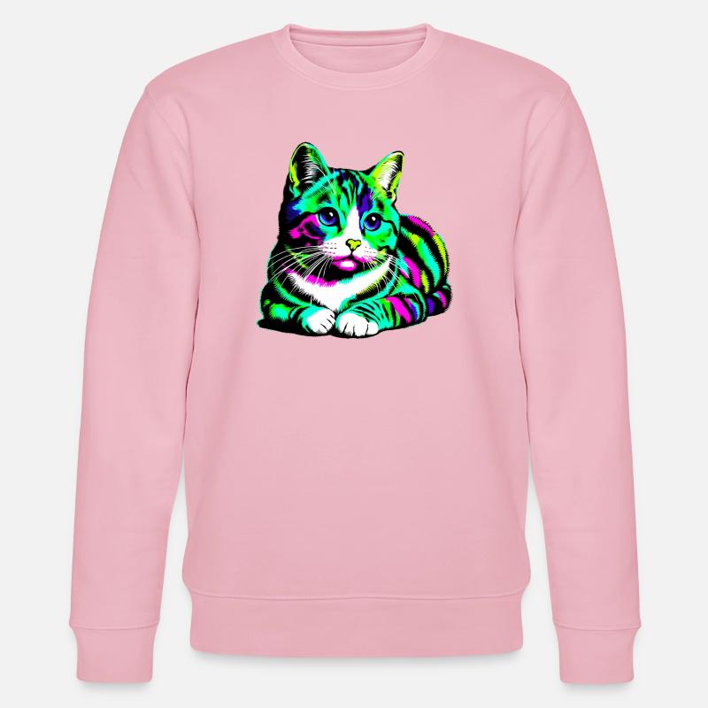 Katze - Stanley/Stella Unisex Bio-Sweatshirt CHANGER  - Hellrosa
