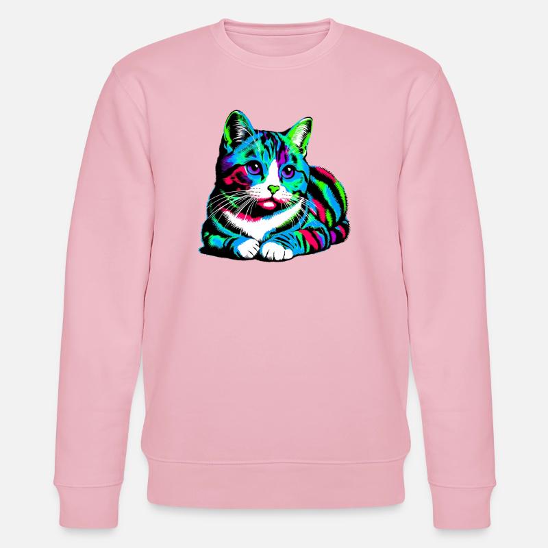 Katze - Stanley/Stella Unisex Bio-Sweatshirt CHANGER  - Hellrosa