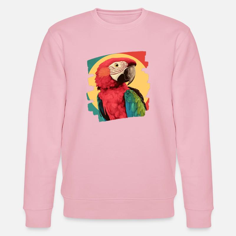 Papagei Retro - Stanley/Stella Unisex Bio-Sweatshirt CHANGER  - Hellrosa