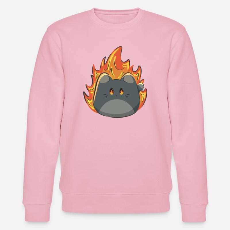 Chat mignon avec du feu - Sweat bio CHANGER Stanley/Stella Unisexe - rose pâle