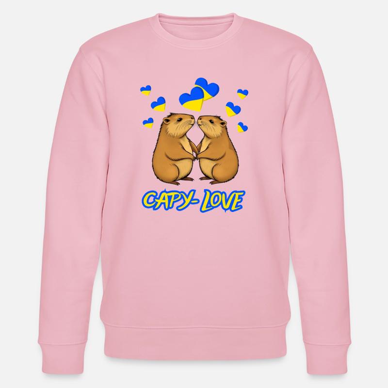 Capy - Love, Capybara - Stanley/Stella Unisex Bio-Sweatshirt CHANGER  - Hellrosa