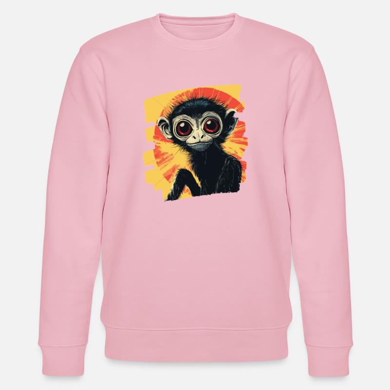 Spider Monkey Retro - Stanley/Stella CHANGER Unisex Organic Sweatshirt - cotton pink