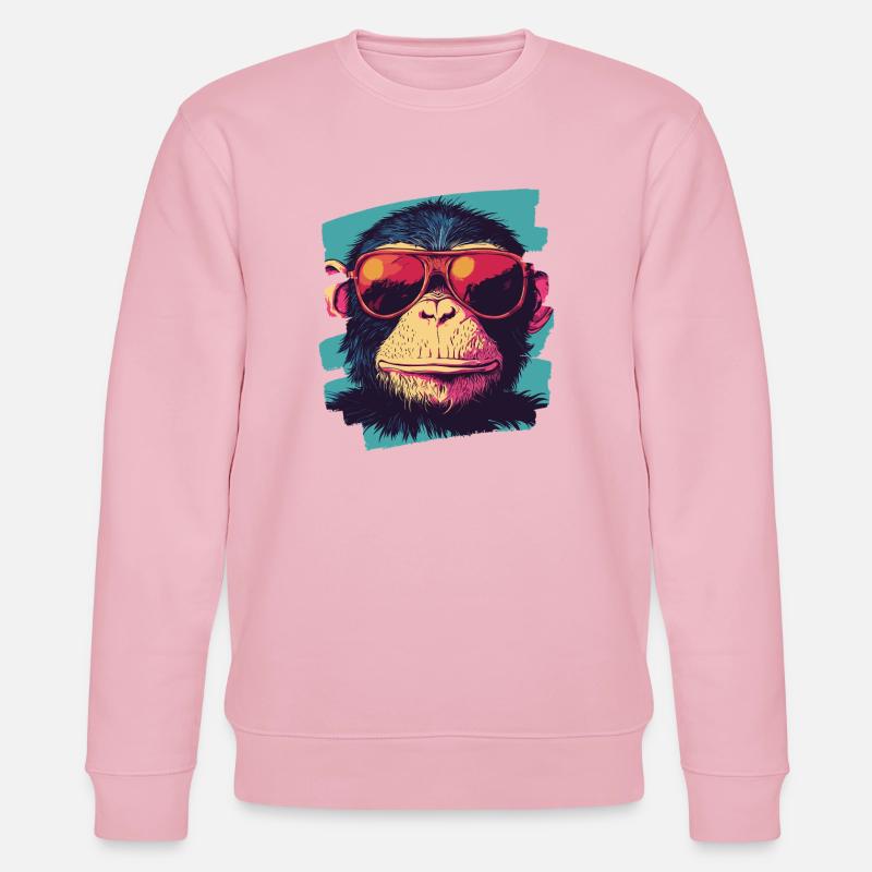 Affe Retro - Stanley/Stella Unisex Bio-Sweatshirt CHANGER  - Hellrosa