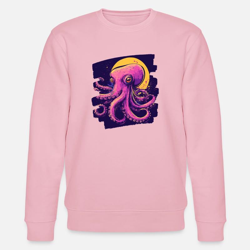 Kraken Oktopus - Stanley/Stella Unisex Bio-Sweatshirt CHANGER  - Hellrosa