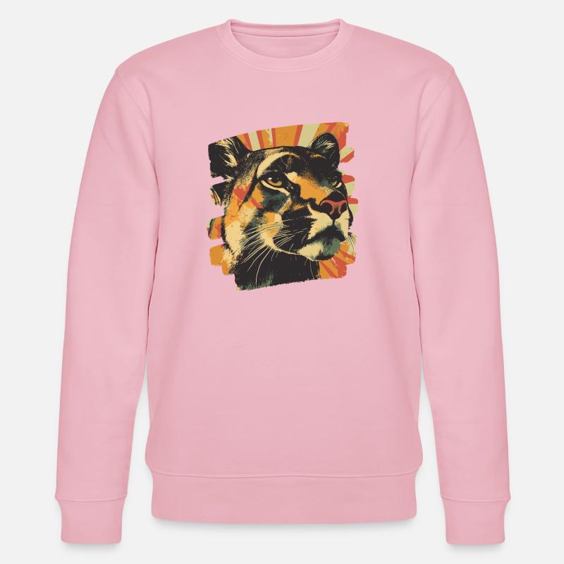 Lion from mountain Retro - Stanley/Stella Unisex Bio-Sweatshirt CHANGER  - Hellrosa