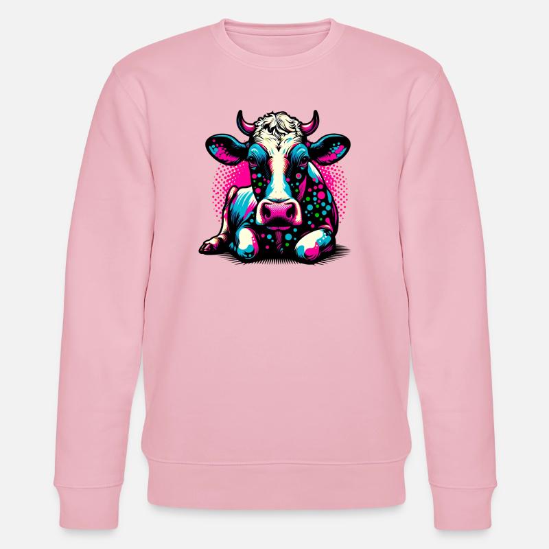 Vache - Sweat bio CHANGER Stanley/Stella Unisexe - rose pâle