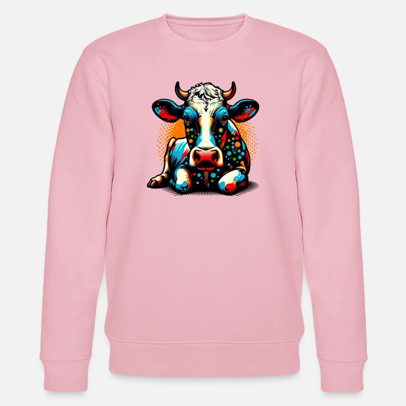Kuh - Stanley/Stella Unisex Bio-Sweatshirt CHANGER  - Hellrosa