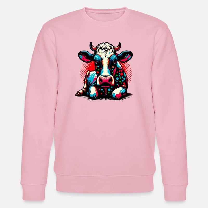 Vache - Sweat bio CHANGER Stanley/Stella Unisexe - rose pâle