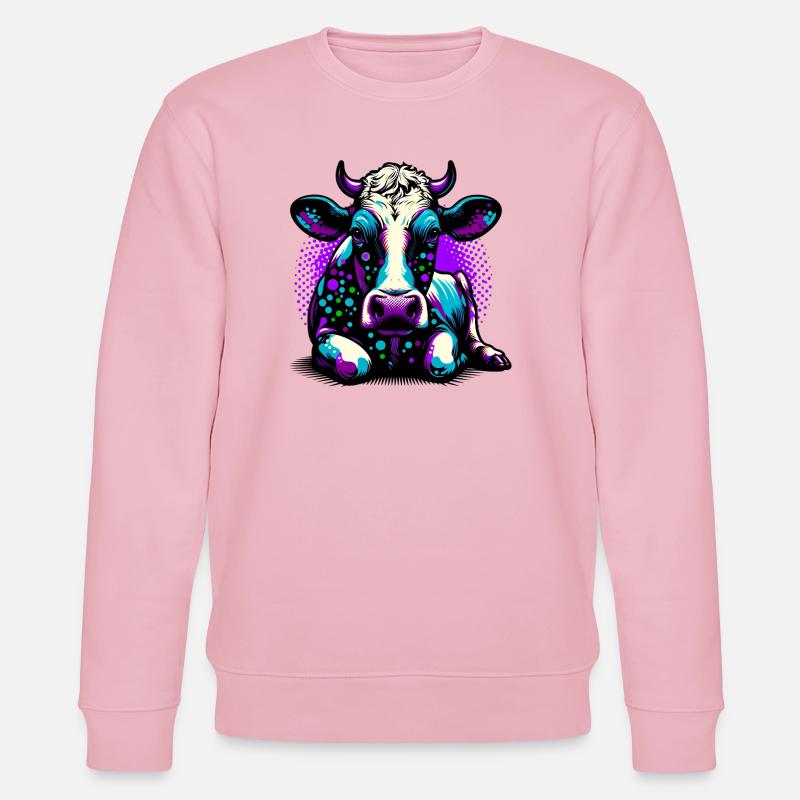 Kuh - Stanley/Stella Unisex Bio-Sweatshirt CHANGER  - Hellrosa