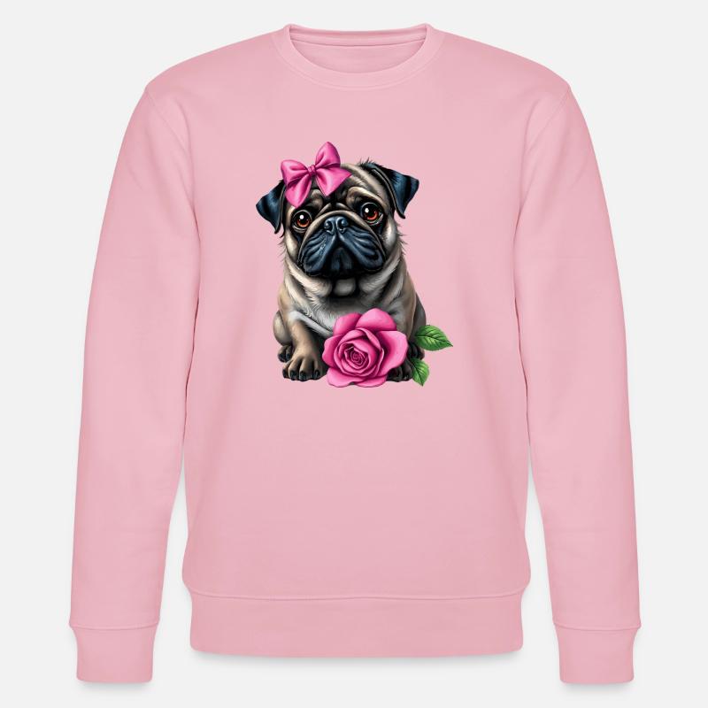 Mops Hund - Stanley/Stella Unisex Bio-Sweatshirt CHANGER  - Hellrosa