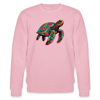 Meeresschildkröte - Stanley/Stella Unisex Bio-Sweatshirt CHANGER  - Hellrosa - Vorne - Jaron (178cm) & Liana (172cm)