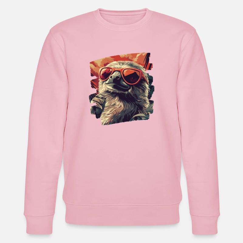 Faultier Retro - Stanley/Stella Unisex Bio-Sweatshirt CHANGER  - Hellrosa