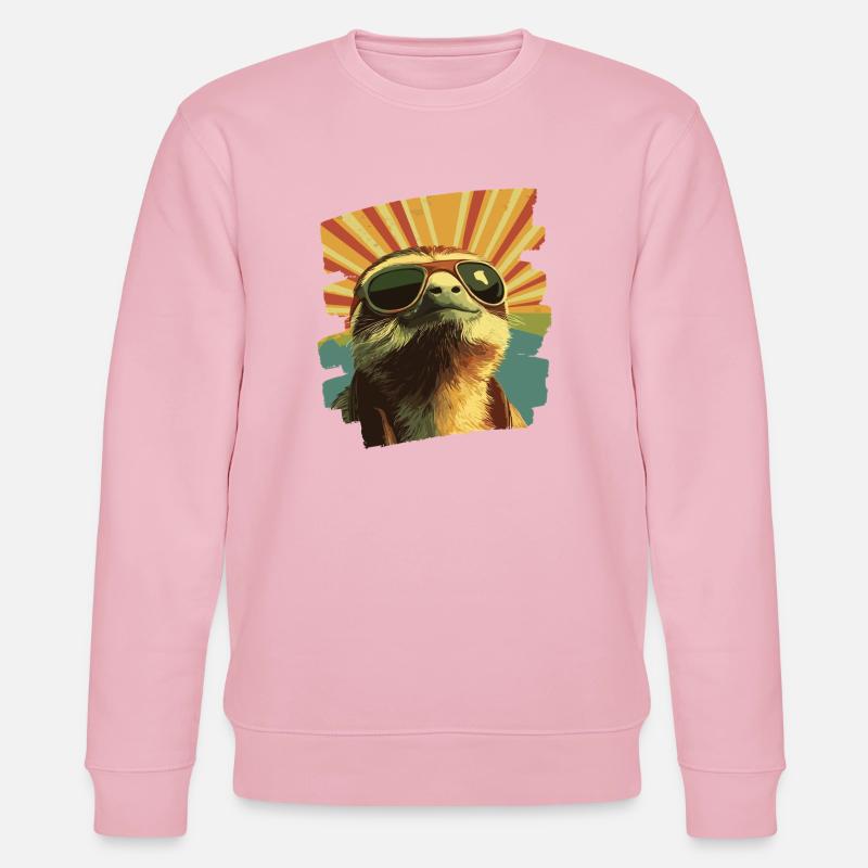 Faultier Retro - Stanley/Stella Unisex Bio-Sweatshirt CHANGER  - Hellrosa