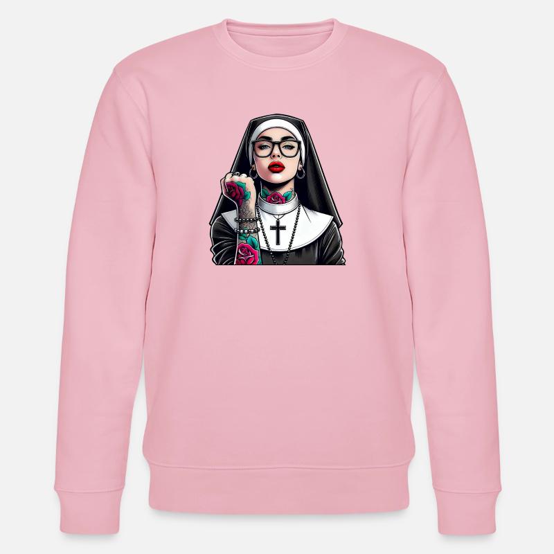Religieuse avec tatouage - Sweat bio CHANGER Stanley/Stella Unisexe - rose pâle