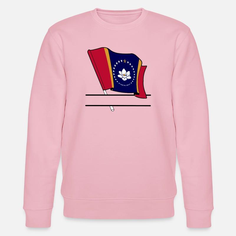 Drapeau Mississippi bannière de texte - Sweat bio CHANGER Stanley/Stella Unisexe - rose pâle