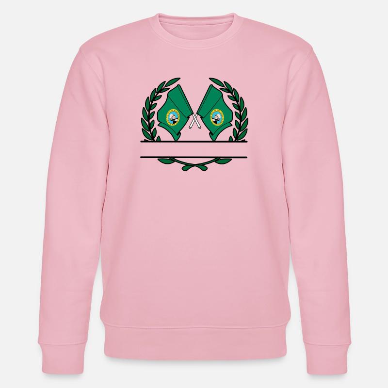 Drapeaux USA Washington laurier couronne bannière - Sweat bio CHANGER Stanley/Stella Unisexe - rose pâle
