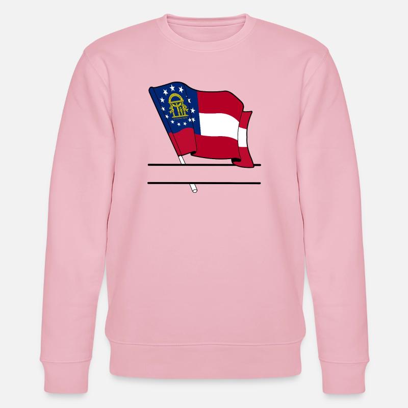 Flagge Georgien Textbanner - Stanley/Stella Unisex Bio-Sweatshirt CHANGER  - Hellrosa