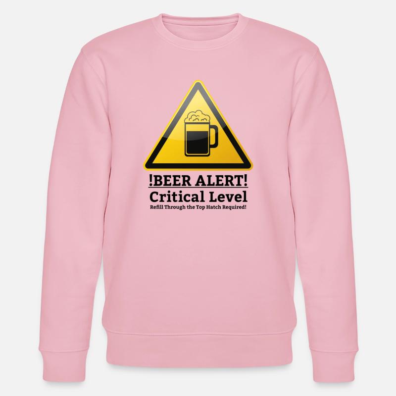 Bier Alarm! Warnzeichen englisch - Stanley/Stella Unisex Bio-Sweatshirt CHANGER  - Hellrosa