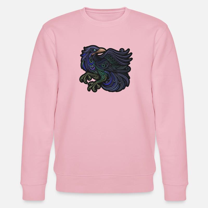 Stammes-Raben-Kunst - Stanley/Stella Unisex Bio-Sweatshirt CHANGER  - Hellrosa