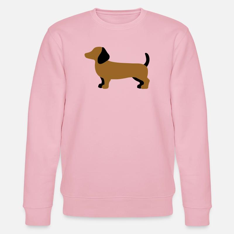 Dackel Silhouette – Minimalistisches Hundedesign - Stanley/Stella Unisex Bio-Sweatshirt CHANGER  - Hellrosa