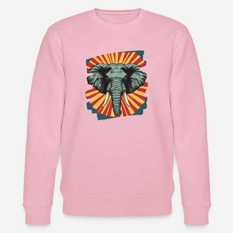 Elefant Retro - Stanley/Stella Unisex Bio-Sweatshirt CHANGER  - Hellrosa