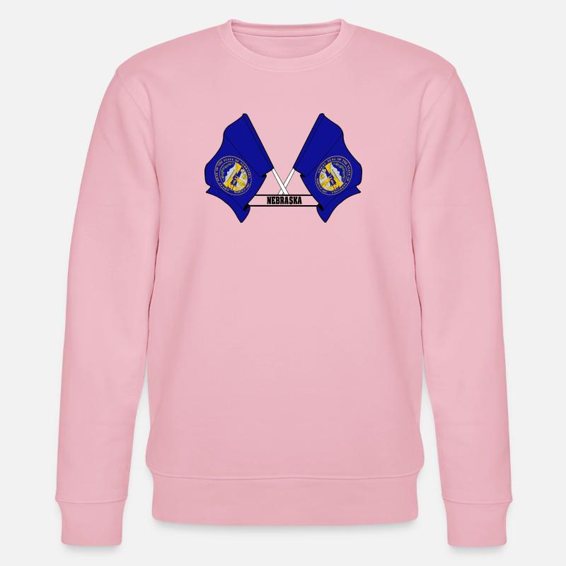 texte des petits drapeaux NEBRASKA - Sweat bio CHANGER Stanley/Stella Unisexe - rose pâle