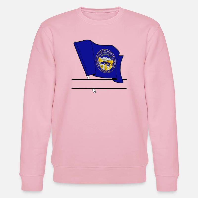 Drapeau Nebraska bannière de texte - Sweat bio CHANGER Stanley/Stella Unisexe - rose pâle