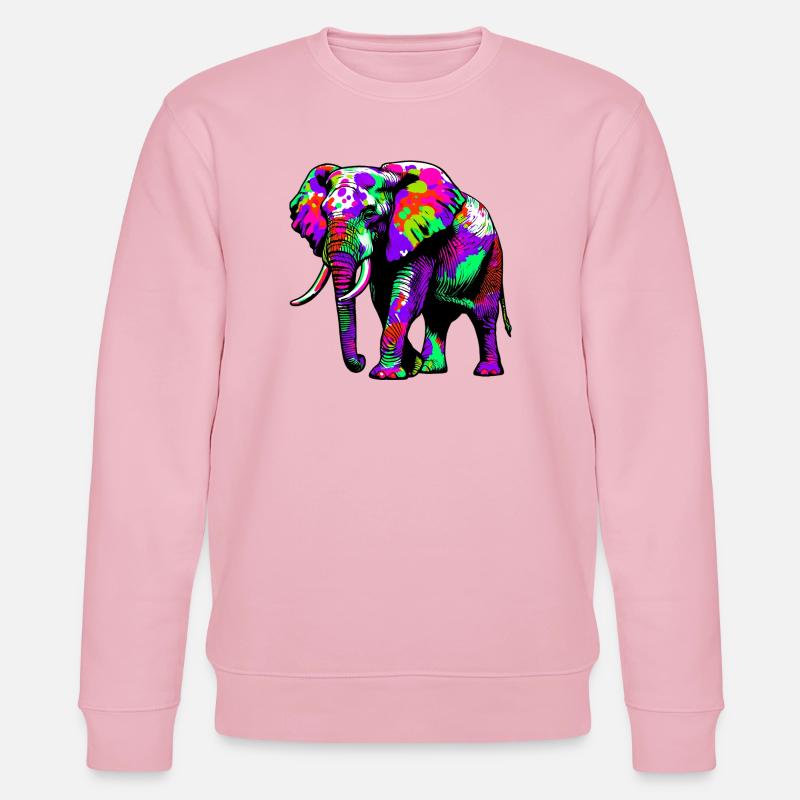 Elefant - Stanley/Stella Unisex Bio-Sweatshirt CHANGER  - Hellrosa