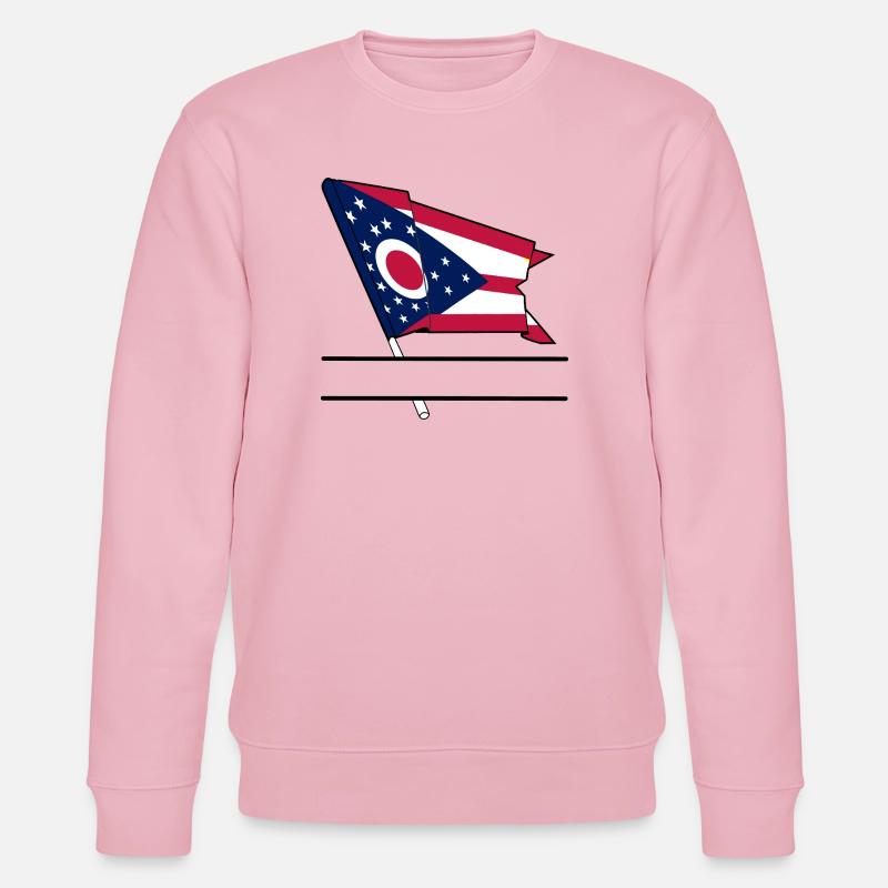 Flagge Ohio Textbanner - Stanley/Stella Unisex Bio-Sweatshirt CHANGER  - Hellrosa