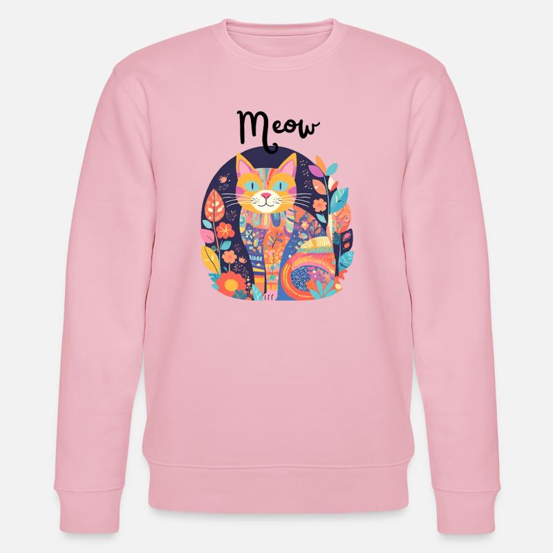 Bunte Katzen-Patchwork-Anthologie - Stanley/Stella Unisex Bio-Sweatshirt CHANGER  - Hellrosa
