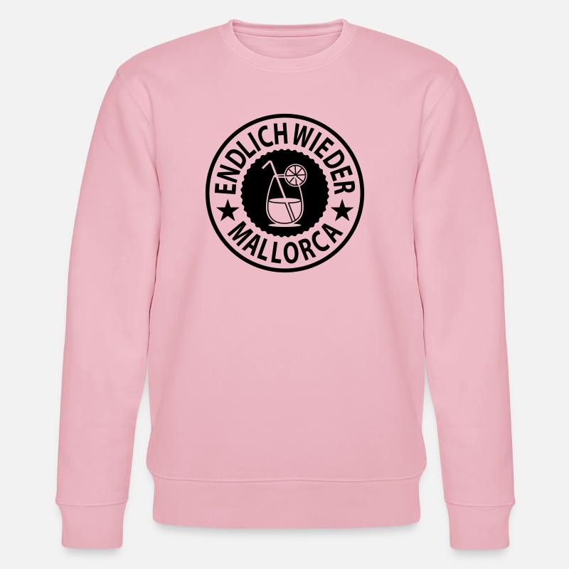 Endlich wieder Mallorca Cocktail - Stanley/Stella Unisex Bio-Sweatshirt CHANGER  - Hellrosa