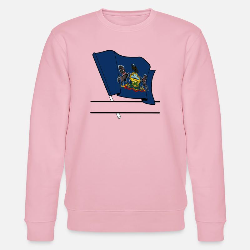 Drapeau Pennsylvanie bannière de texte - Sweat bio CHANGER Stanley/Stella Unisexe - rose pâle