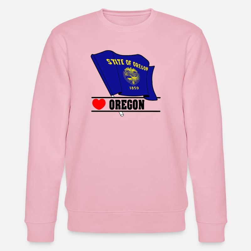 Flagge Oregon Herz OREGON - Stanley/Stella Unisex Bio-Sweatshirt CHANGER  - Hellrosa
