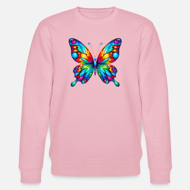 Schmetterling - Stanley/Stella Unisex Bio-Sweatshirt CHANGER  - Hellrosa