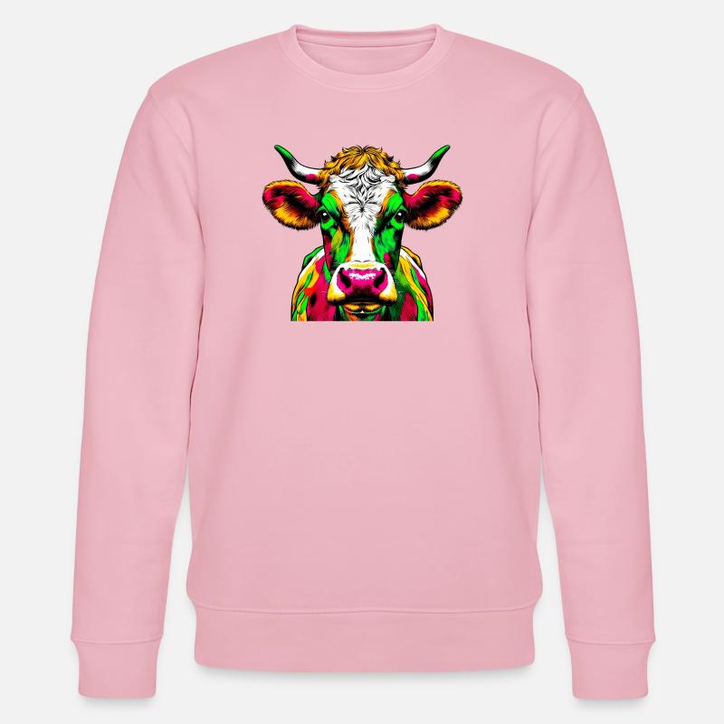 Kuh - Stanley/Stella Unisex Bio-Sweatshirt CHANGER  - Hellrosa