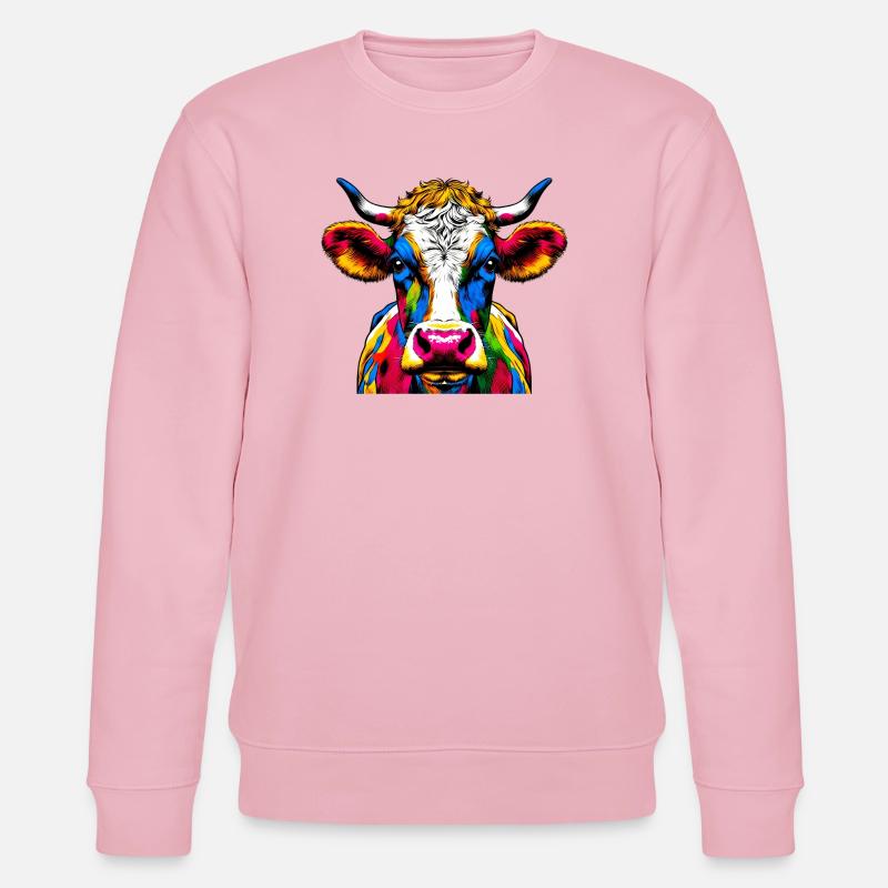 Kuh - Stanley/Stella Unisex Bio-Sweatshirt CHANGER  - Hellrosa