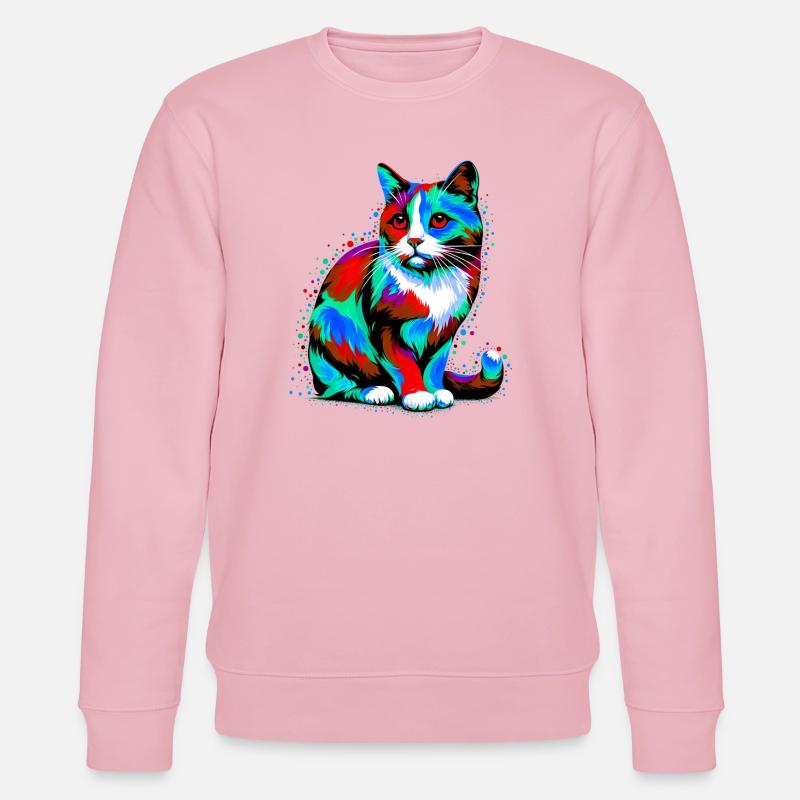 Katze - Stanley/Stella Unisex Bio-Sweatshirt CHANGER  - Hellrosa