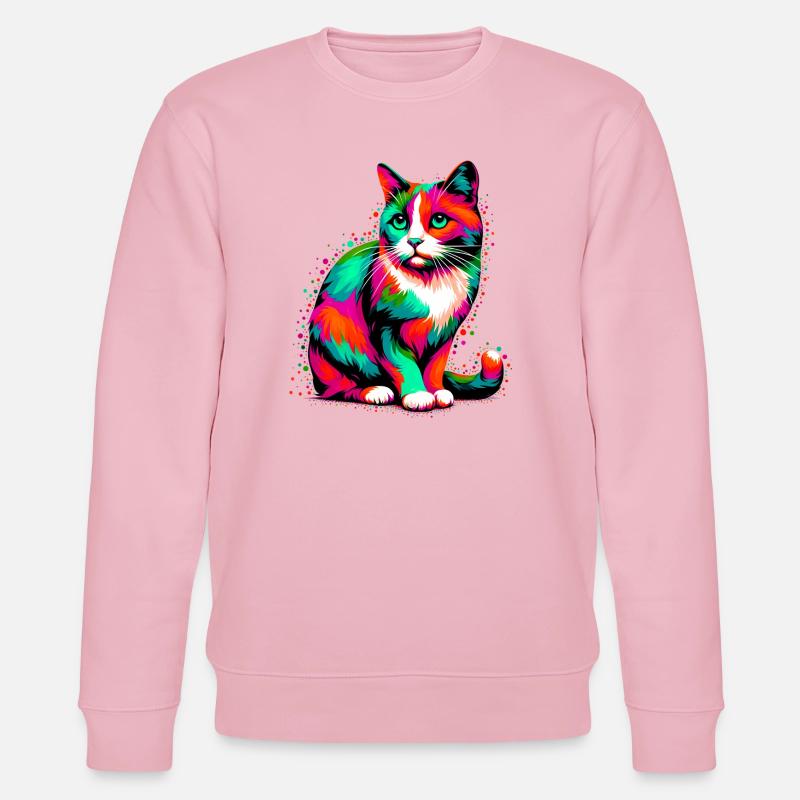 Chat - Sweat bio CHANGER Stanley/Stella Unisexe - rose pâle
