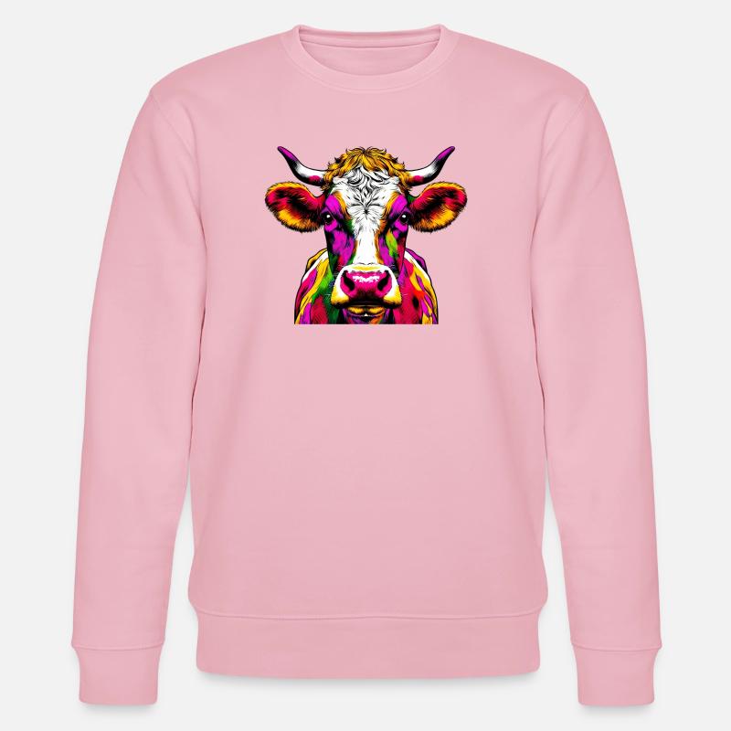 Vache - Sweat bio CHANGER Stanley/Stella Unisexe - rose pâle