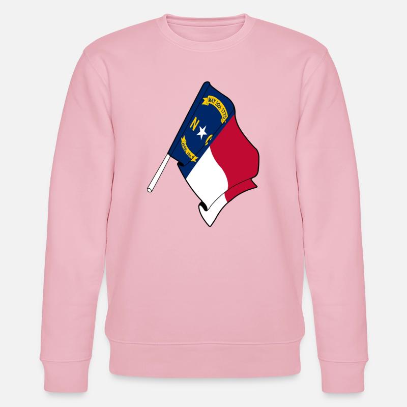 Flagge von North Carolina - Stanley/Stella Unisex Bio-Sweatshirt CHANGER  - Hellrosa