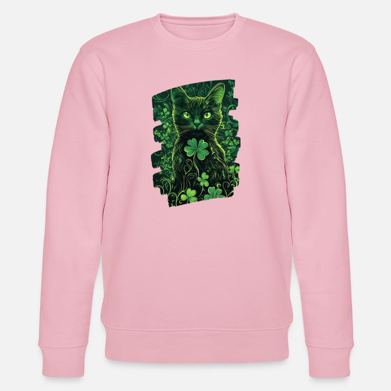 Chat de la Saint-Patrick - Sweat bio CHANGER Stanley/Stella Unisexe - rose pâle