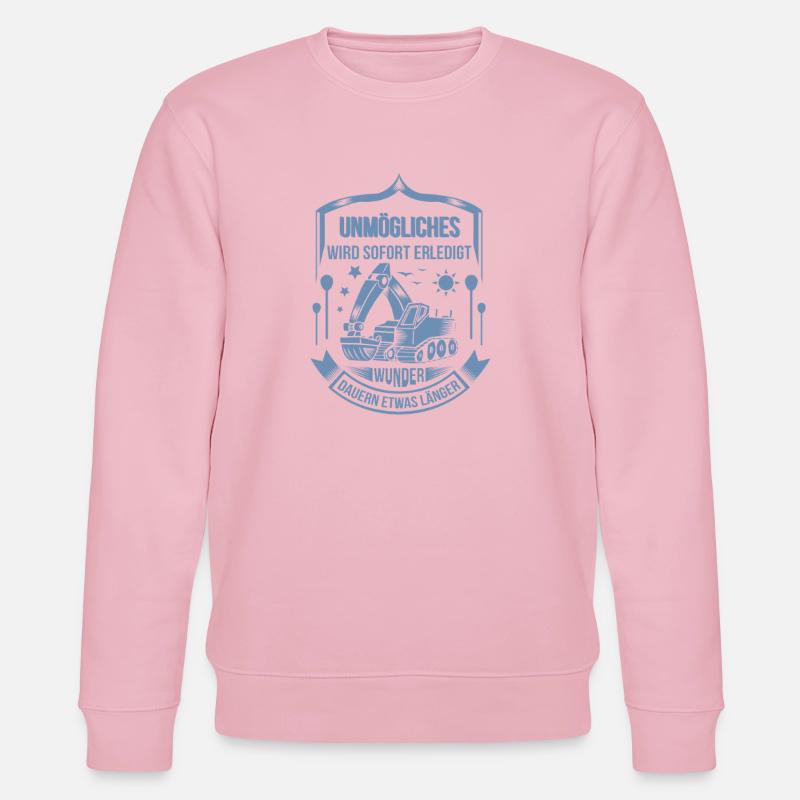 Baggerfahrer Unmögliches sofort erledigt - Stanley/Stella Unisex Bio-Sweatshirt CHANGER  - Hellrosa