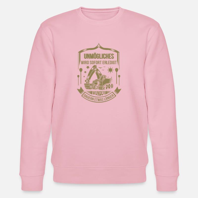 Baggerfahrer Unmögliches sofort erledigt - Stanley/Stella Unisex Bio-Sweatshirt CHANGER  - Hellrosa