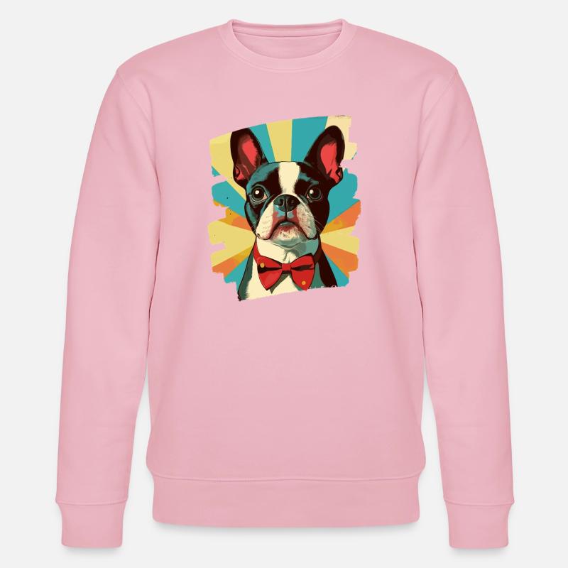 Boston Terrier - Stanley/Stella Unisex Bio-Sweatshirt CHANGER  - Hellrosa