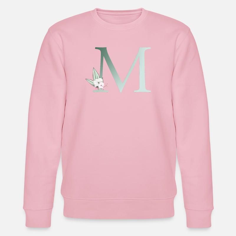 M Monogramm, Floral, personalisierbar - Stanley/Stella Unisex Bio-Sweatshirt CHANGER  - Hellrosa
